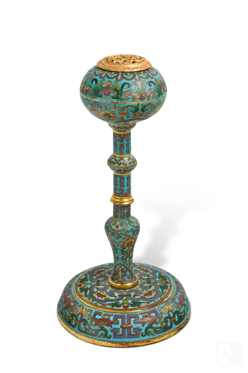 清十八世紀 掐絲琺琅仿古紋帽架  CHINA, QING DYNASTY, 18TH CENTURY - 图1